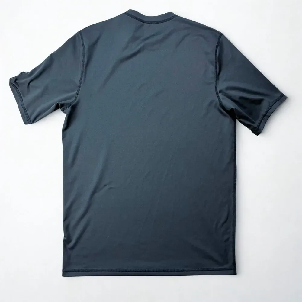 Hurley Rash Guard Mens Small Black UPF 50+ Surf Swim Shirt Short Sleeve Logo